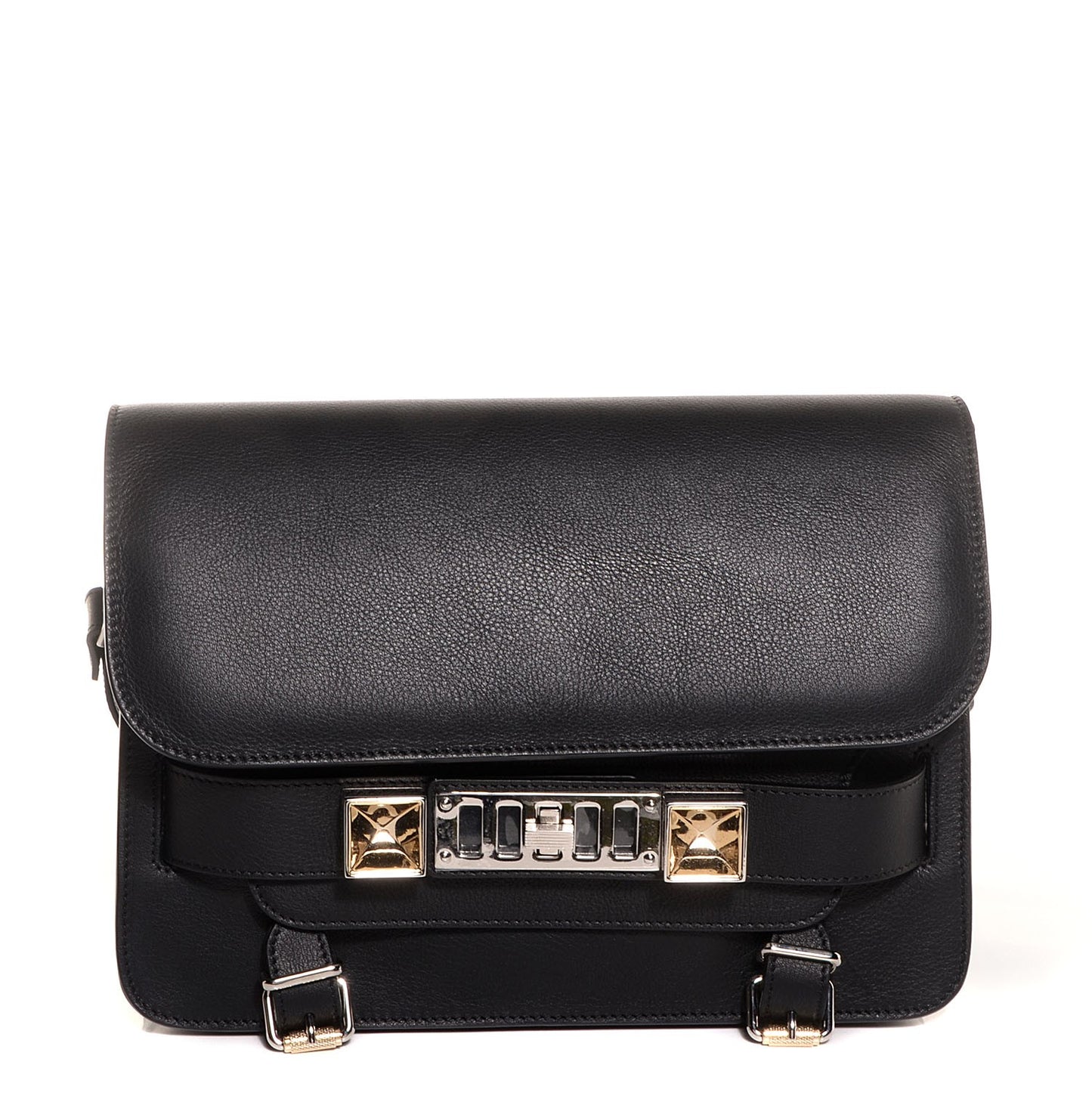 Calfskin PS11 Classic Shoulder Bag Black