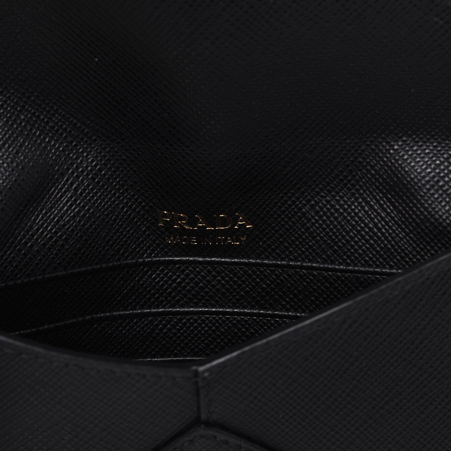 Prada Saffiano Metal Envelope Compact Wallet Black 6 of 8