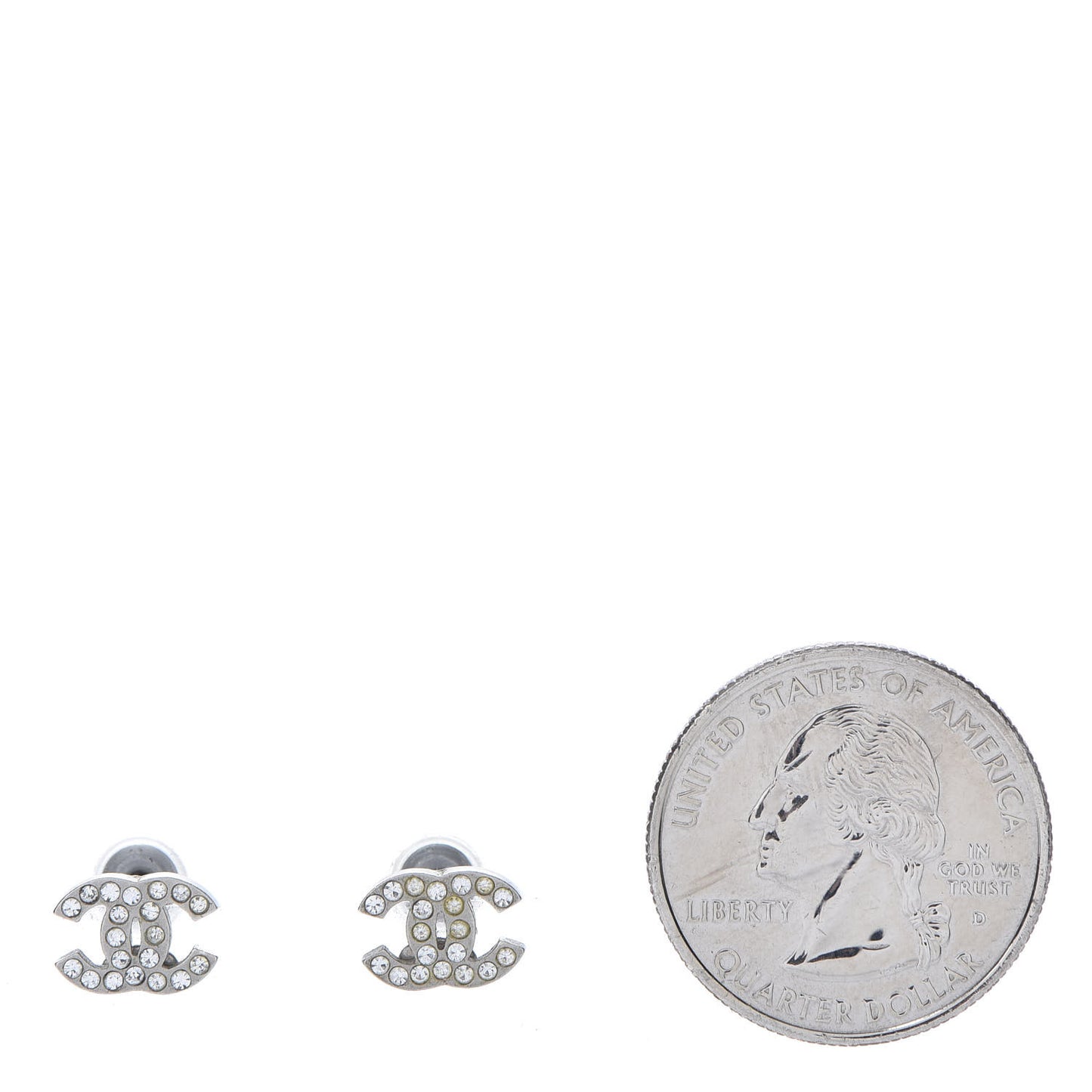 Crystal Timeless CC Earrings Silver