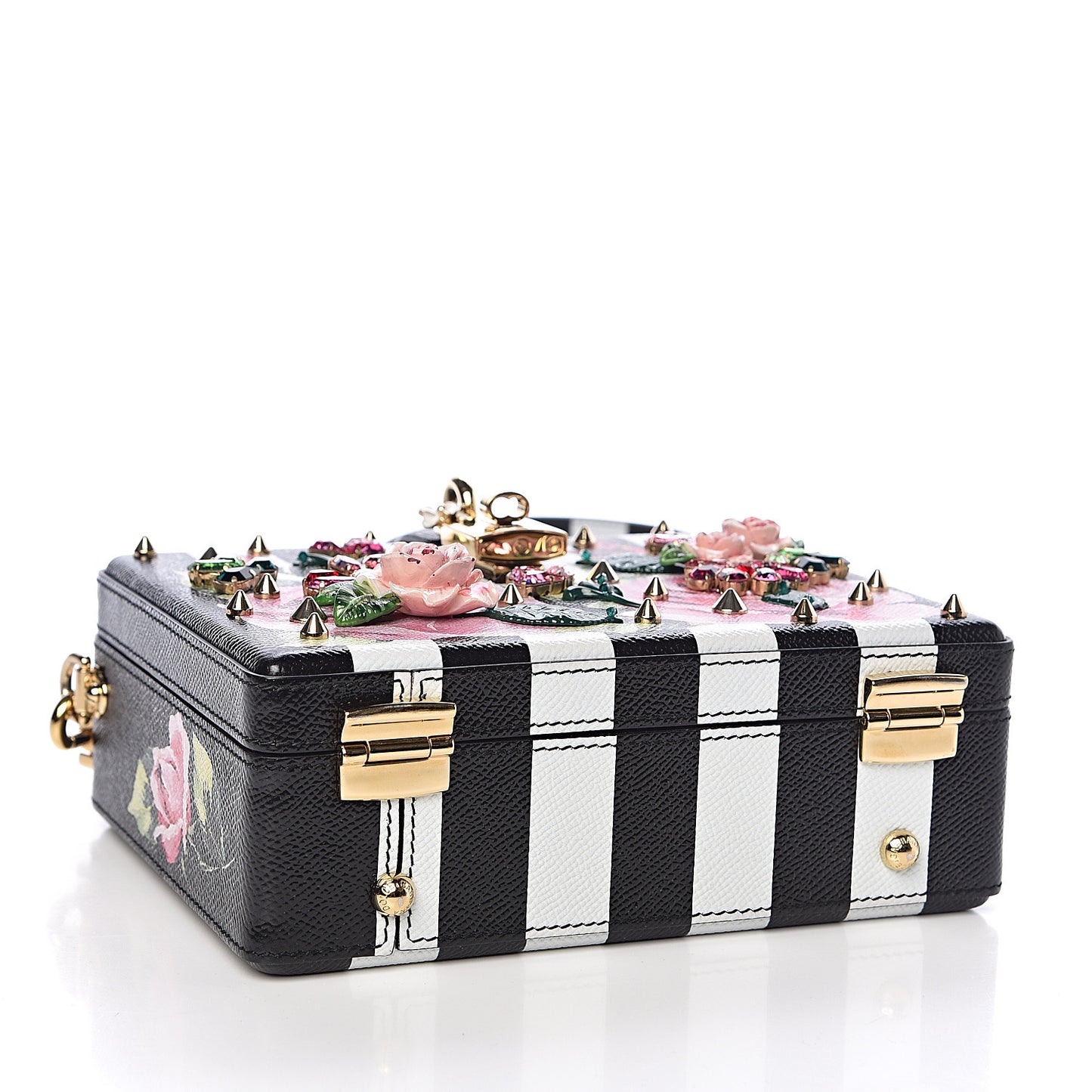Dauphine Crystal Embellished Box Bag Black Multicolor