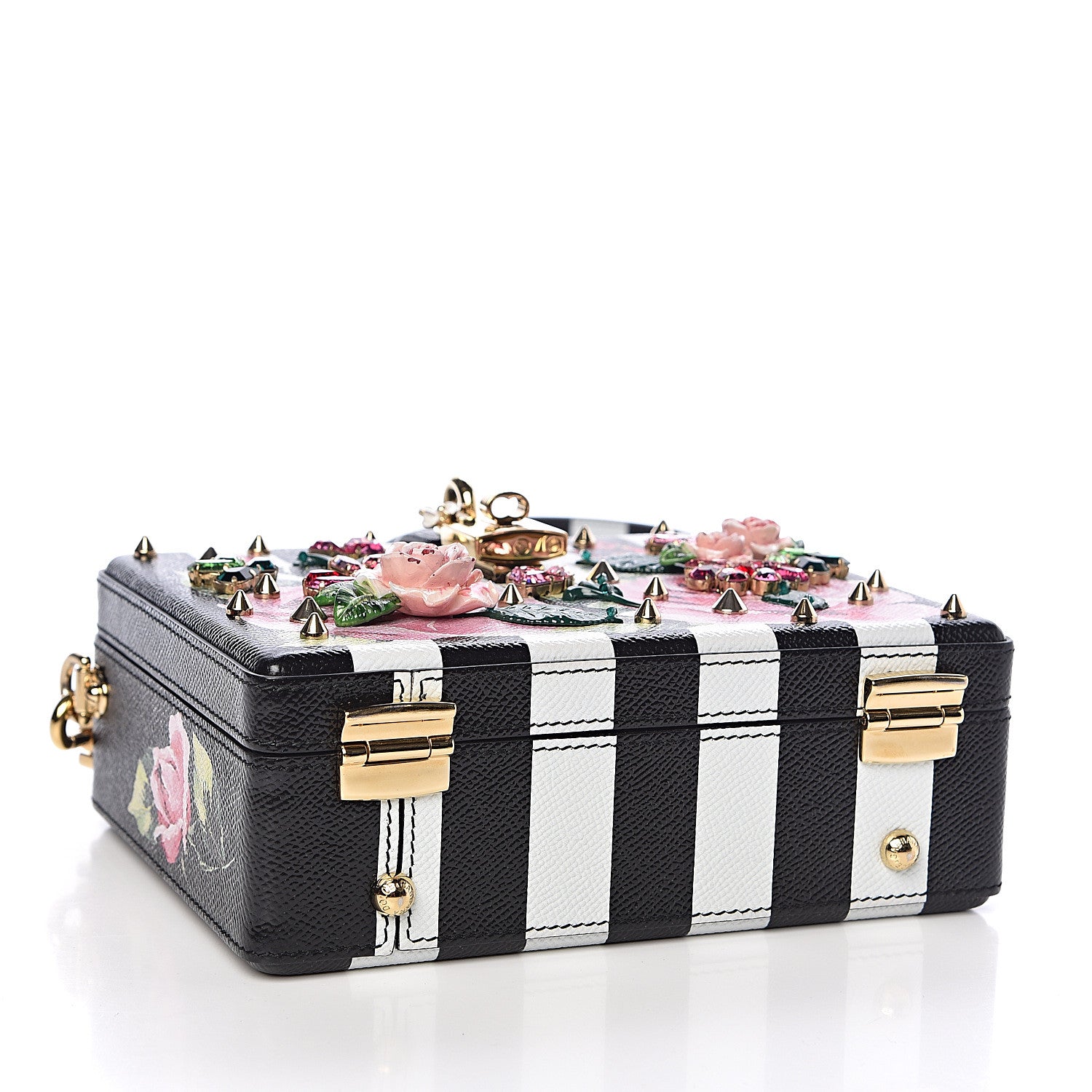 Dolce & Gabbana Dauphine Crystal Embellished Box Bag Black Multicolor 4 of 8