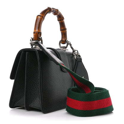 Gucci Dollar Calfskin Crystal Web Mini Dionysus Bamboo Top Handle Bag Black Black Diamond 3 of 12