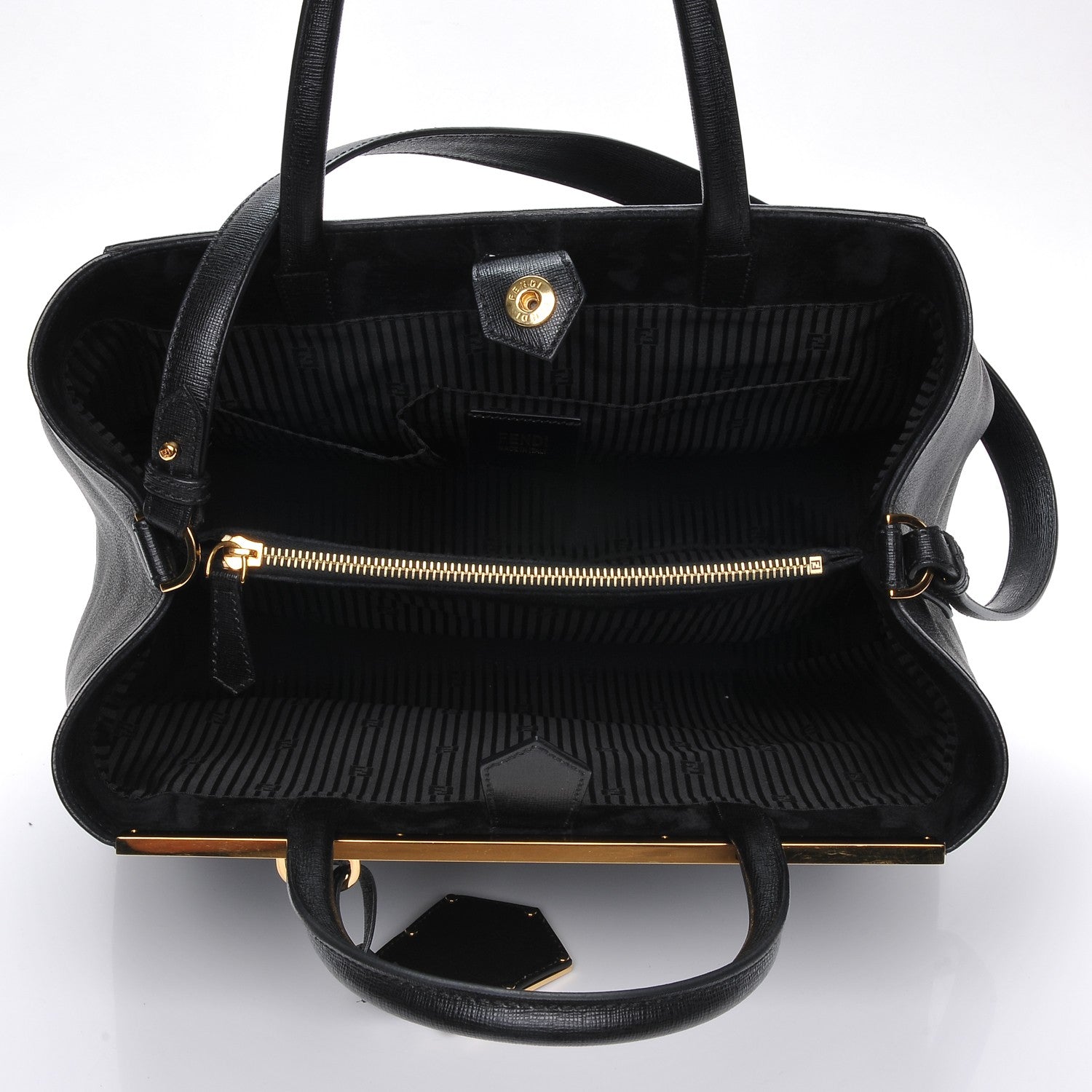 Fendi Vitello Elite Medium 2Jours Tote Black 5 of 7