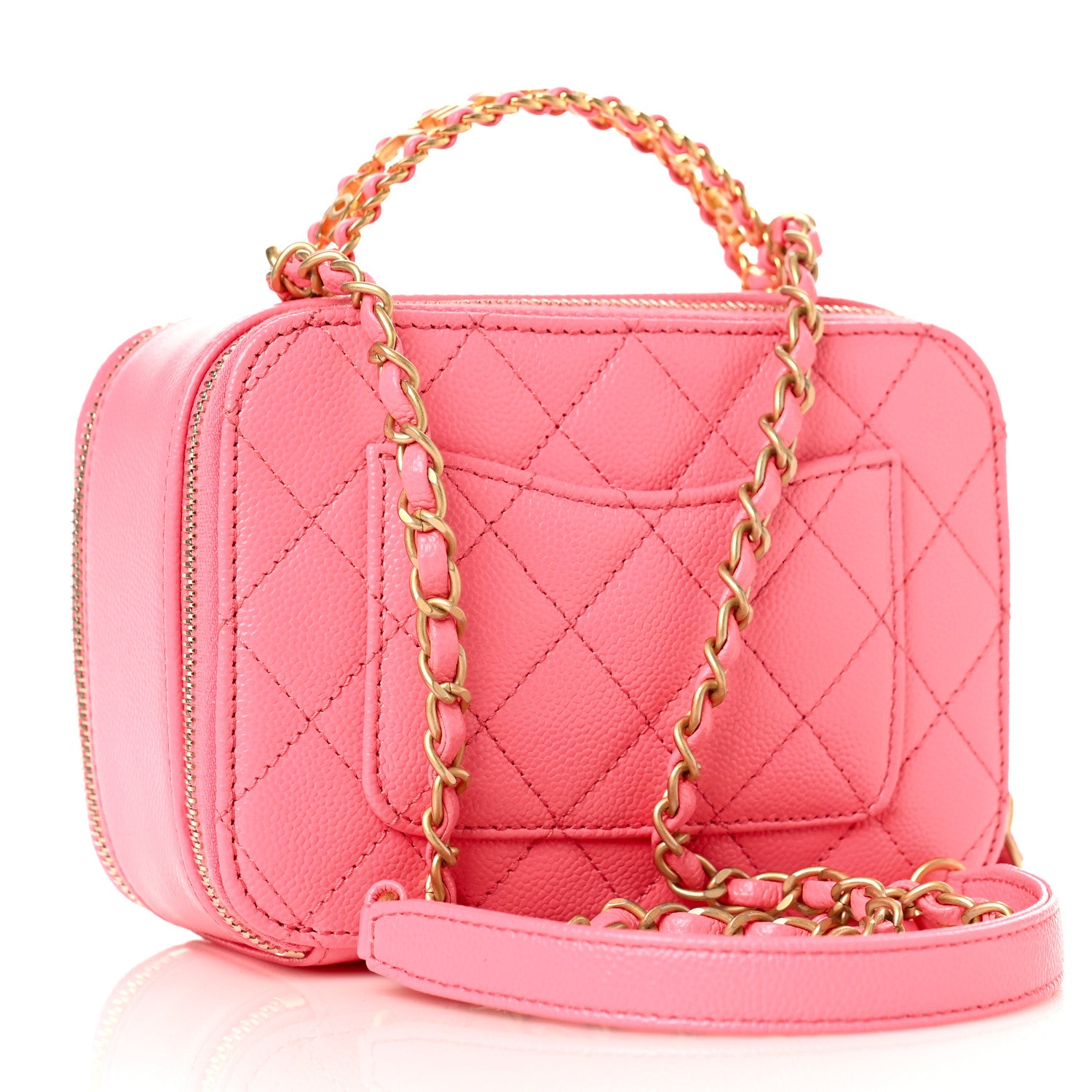 Chanel Caviar Quilted Pick Me Up Mini Vanity Case Pink 3 of 11