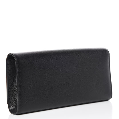 Saint Laurent Grain De Poudre Monogram Cassandre Clutch Black 3 of 13