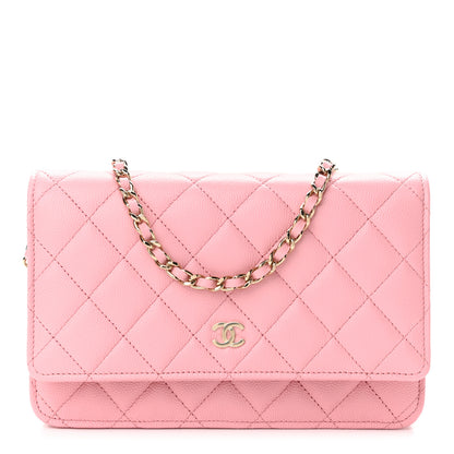 Chanel Caviar Quilted Wallet on Chain WOC Light Pink 1 of 11