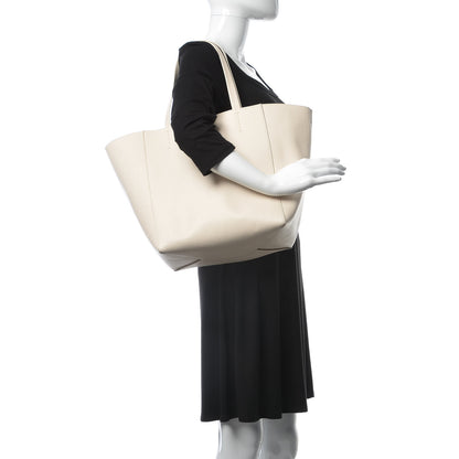 Celine Grained Calfskin Medium Horizontal Cabas Phantom White 2 of 15