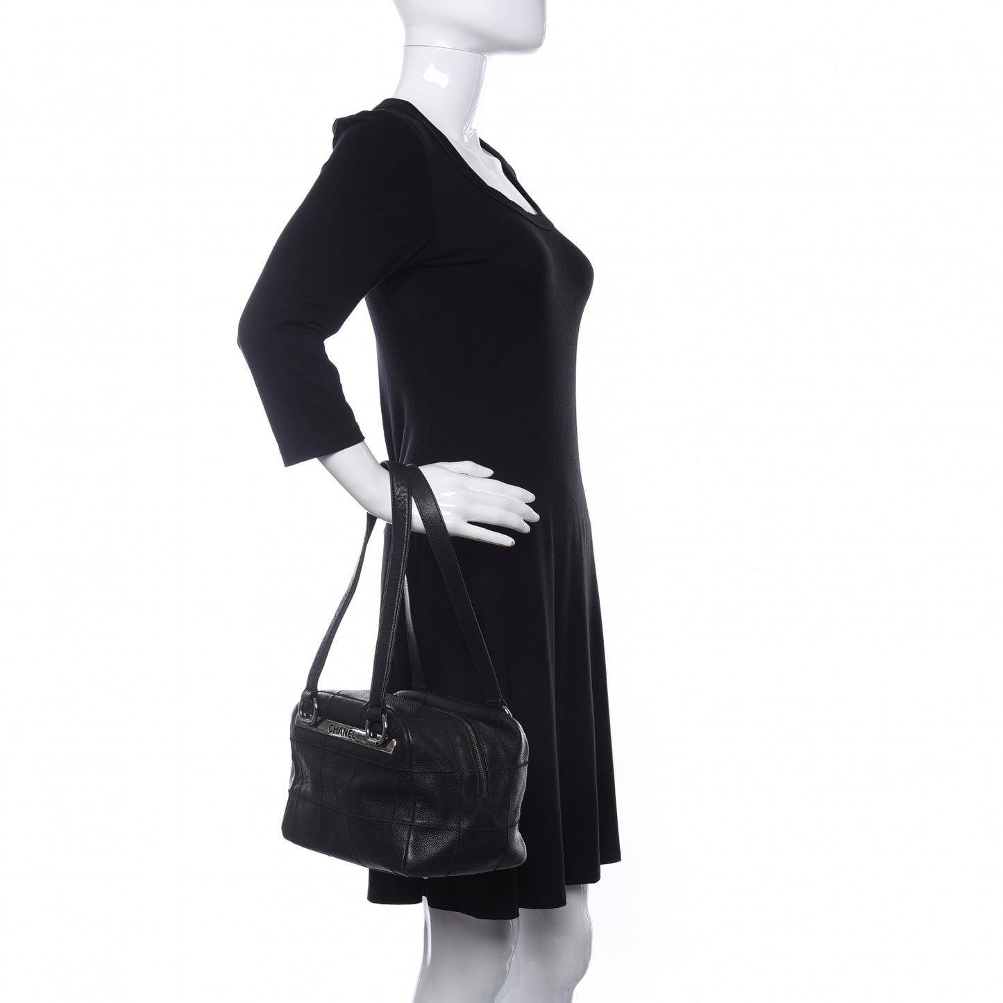 Caviar Square Stitched Bowler Black