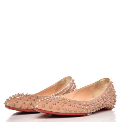Christian Louboutin Patent Pigalle Spikes Flats 40.5 Nude 2 of 11