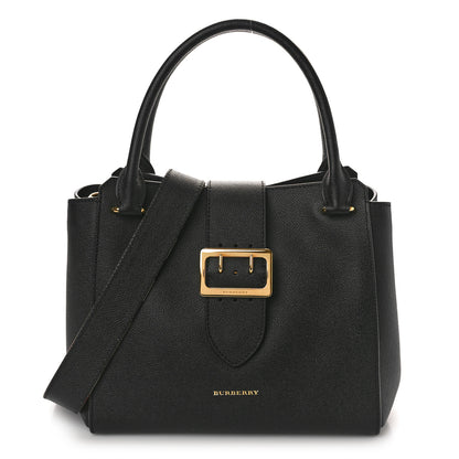 Burberry Soft Grain Calfskin Medium Buckle Tote Black 1 of 10