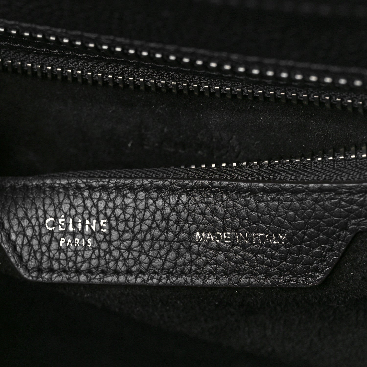 Celine Drummed Calfskin Micro Luggage Black 6 of 10