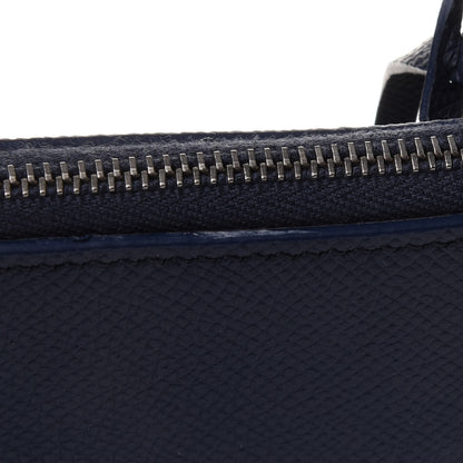 Balenciaga Signature Grained Calfskin Logo S Ville Top Handle Bag Bleu Canopee White 11 of 12