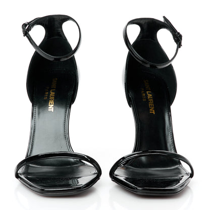 Saint Laurent Patent Calfskin Opyum 110 Sandals 36.5 Black Gold 3 of 10