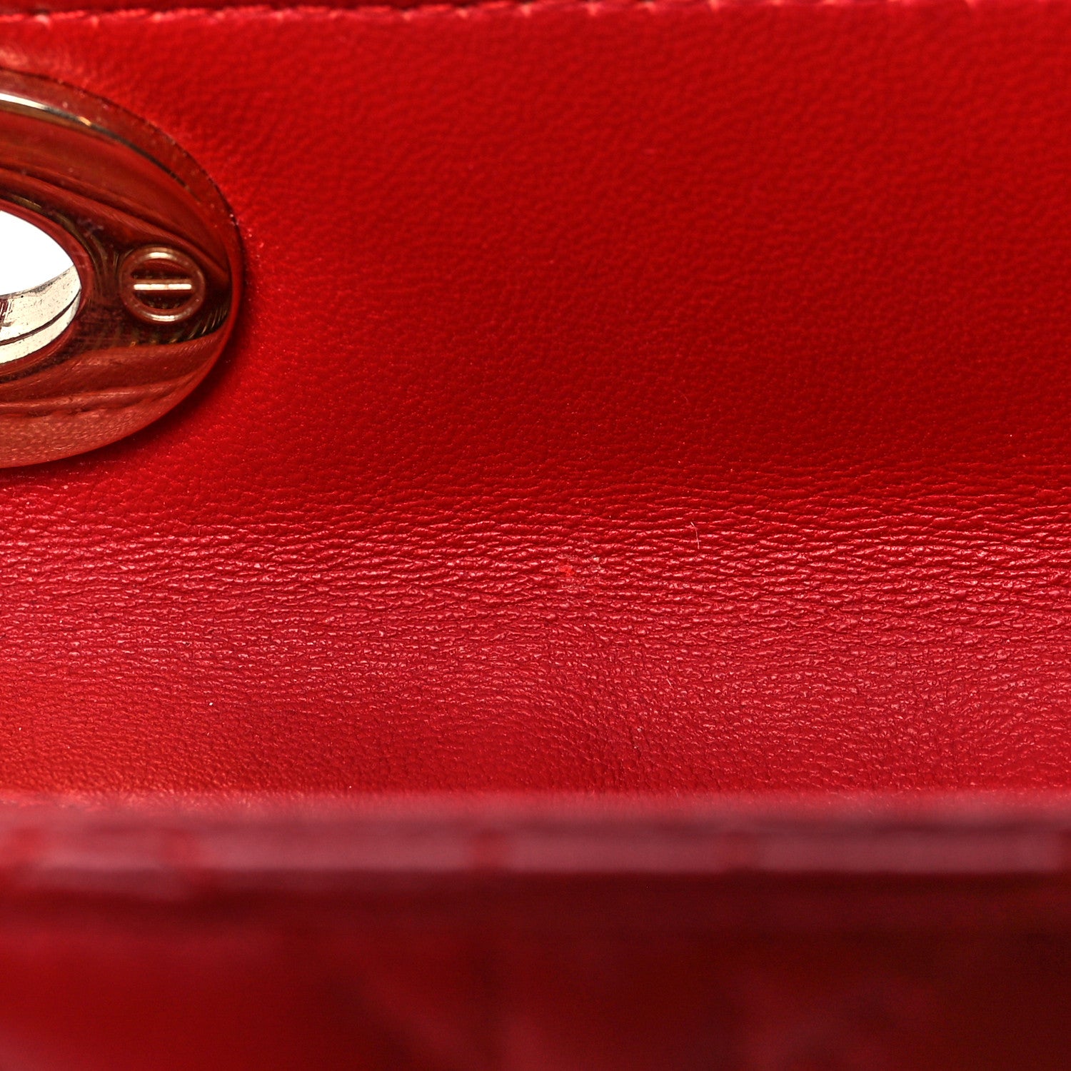 Christian Dior Lambskin Cannage Embellished Medium Lady Dior Red 13 of 13