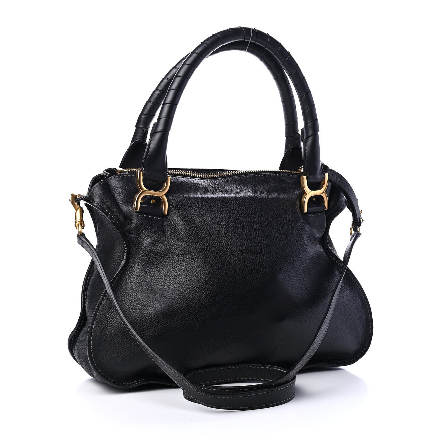 Calfskin Medium Marcie Satchel Black