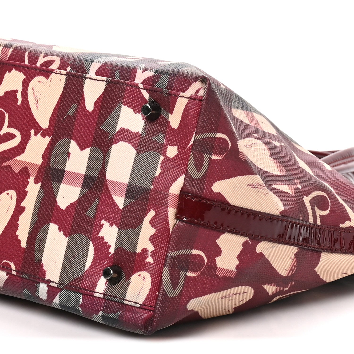 Burberry Nova Check Heart Print Tote Berry 10 of 11