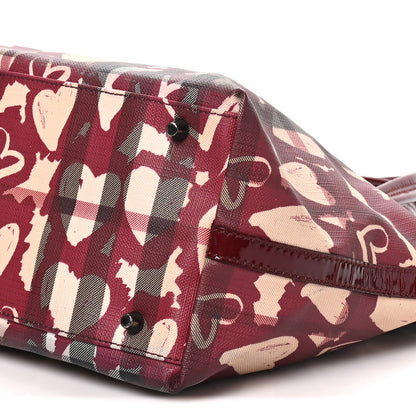 Burberry Nova Check Heart Print Tote Berry 10 of 11