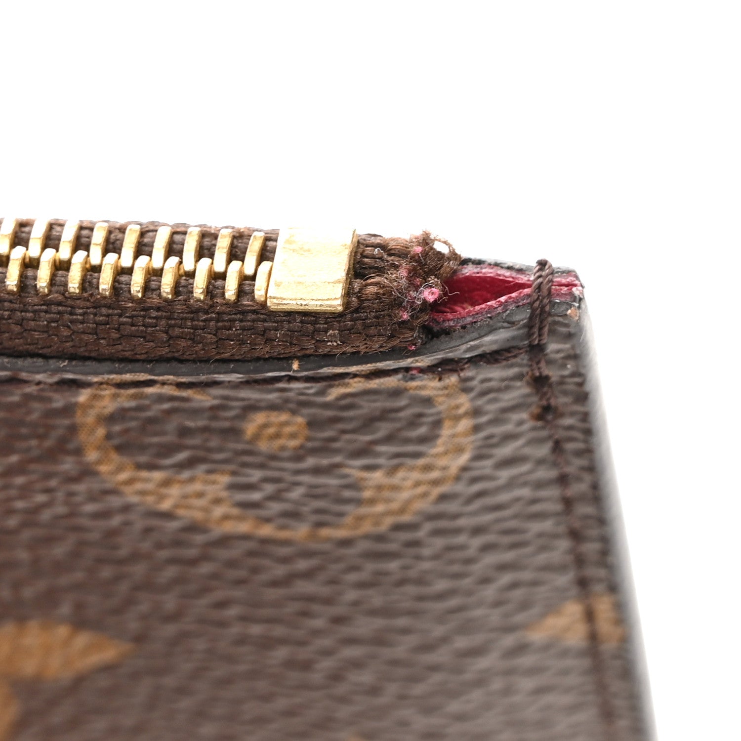 Louis Vuitton Monogram Felicie Chain Wallet Zippered Insert Fuchsia 8 of 10