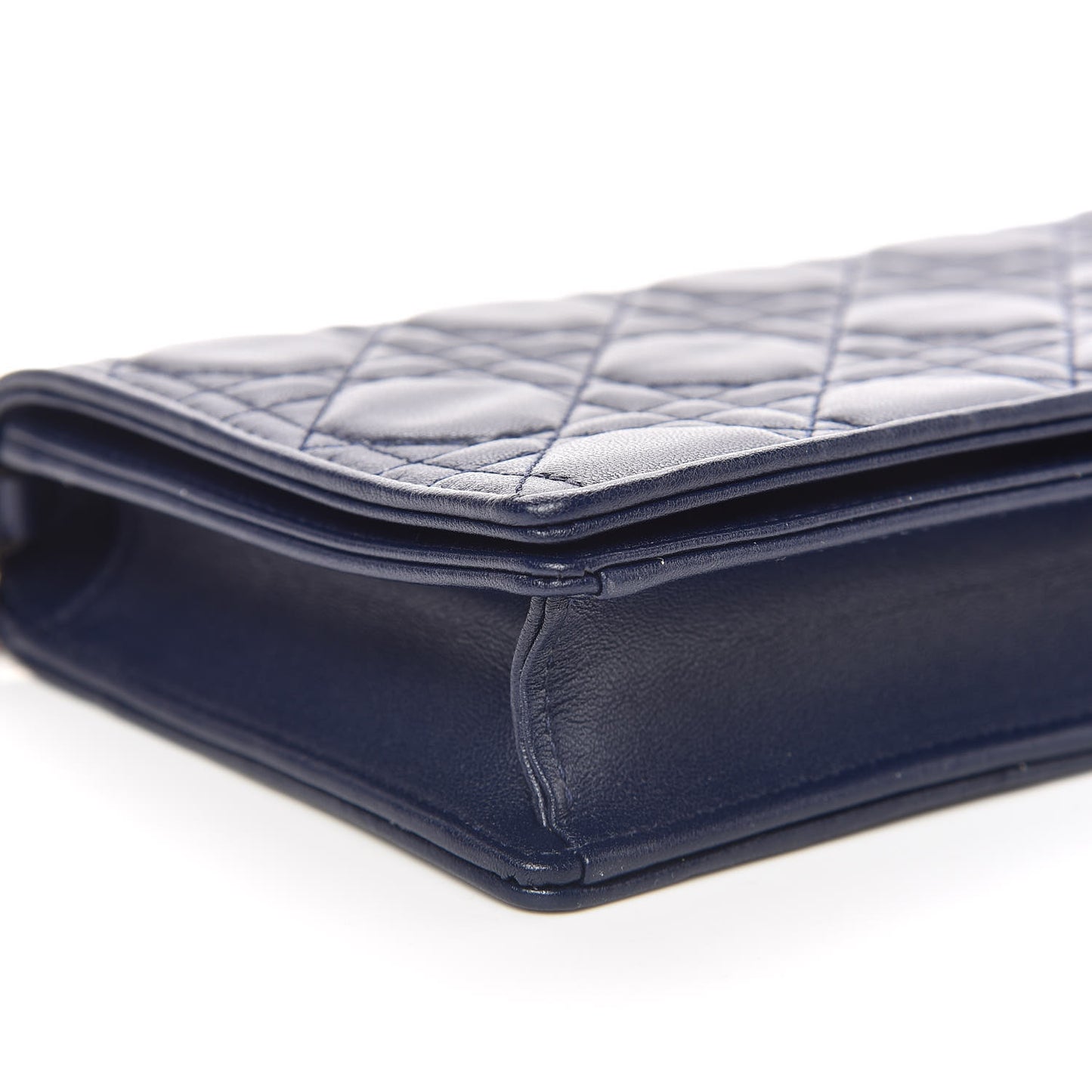Lambskin Cannage Lady Dior Convertible Clutch Navy Blue