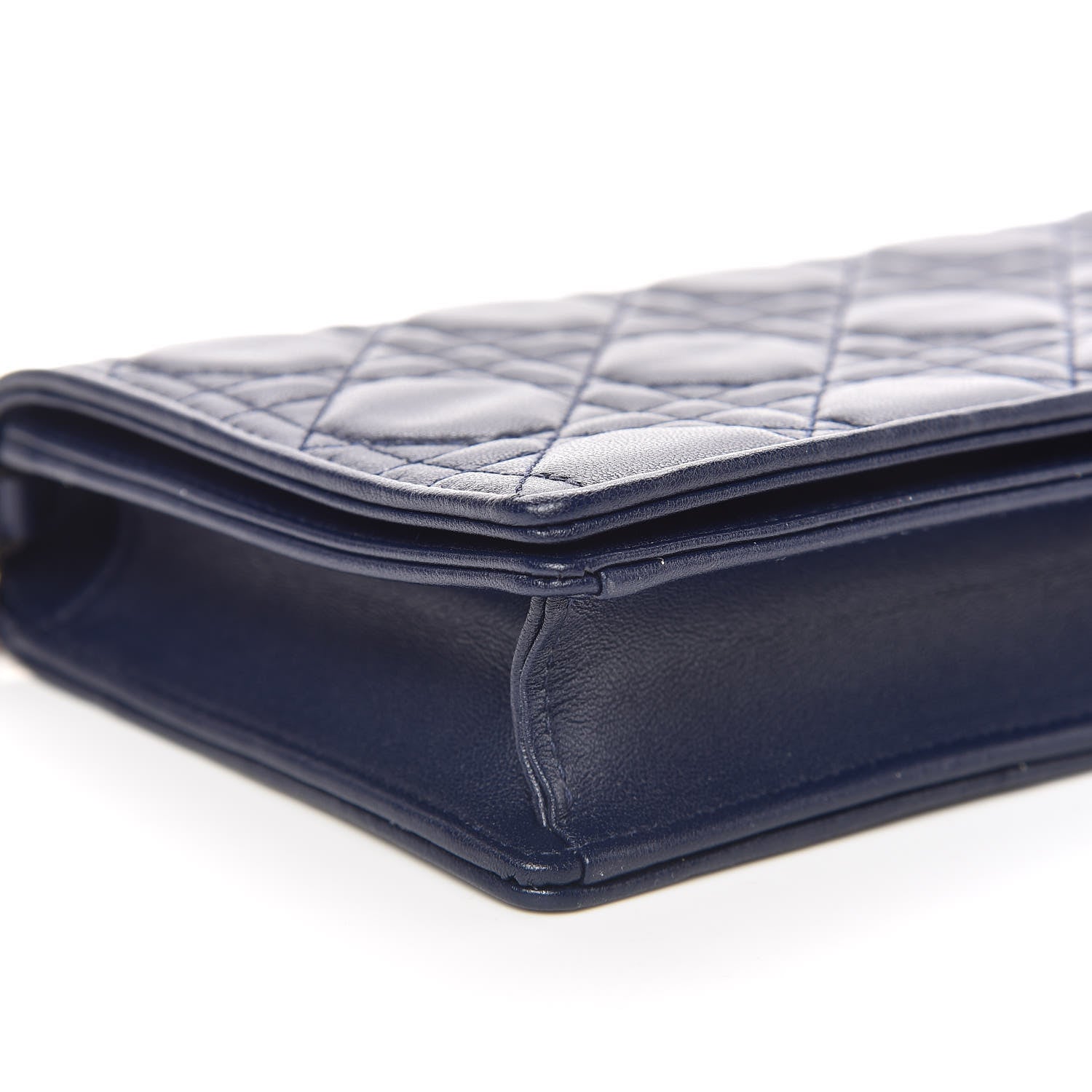 Christian Dior Lambskin Cannage Lady Dior Convertible Clutch Navy Blue 9 of 11