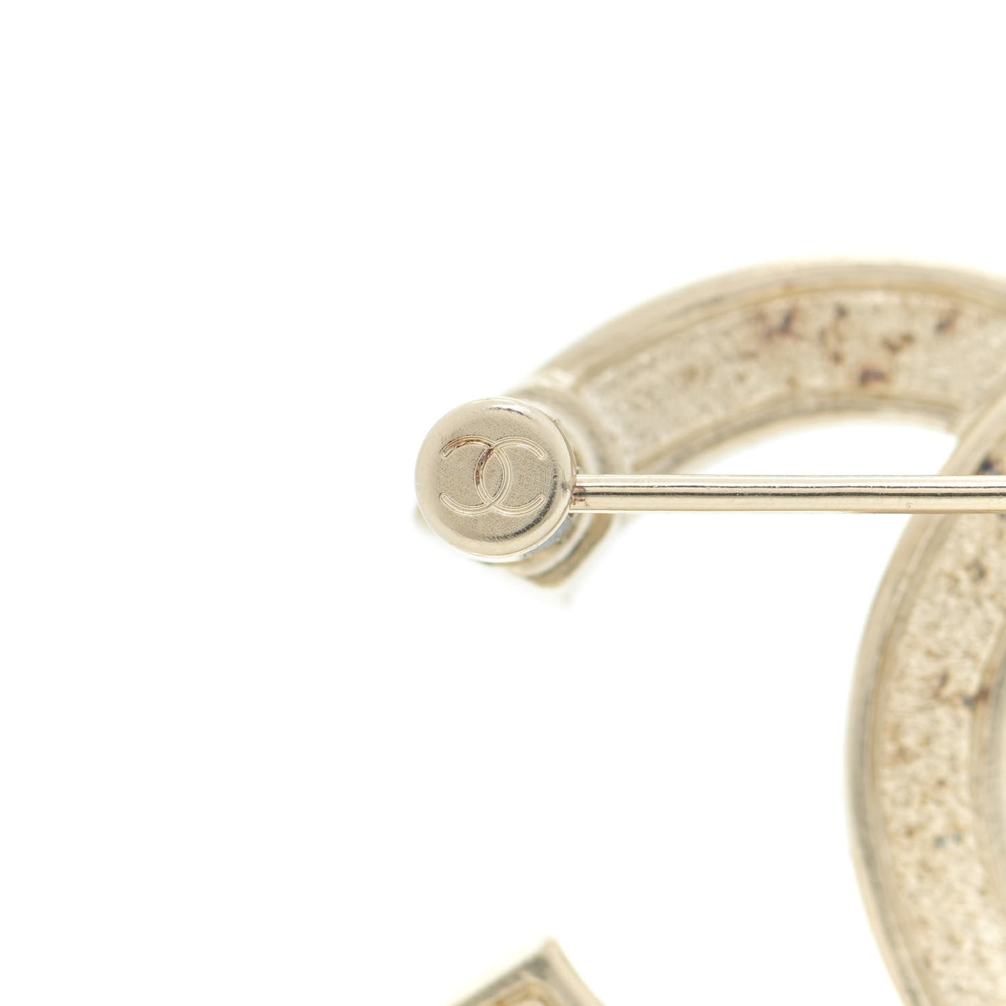 Crystal Chain CC Brooch Light Gold