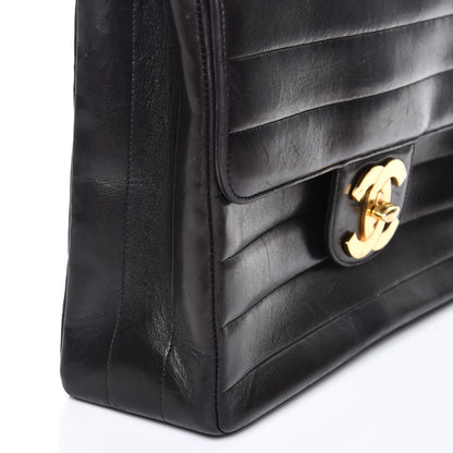Chanel Lambskin Horizontal Quilt Jumbo Single Flap Black 12 of 14