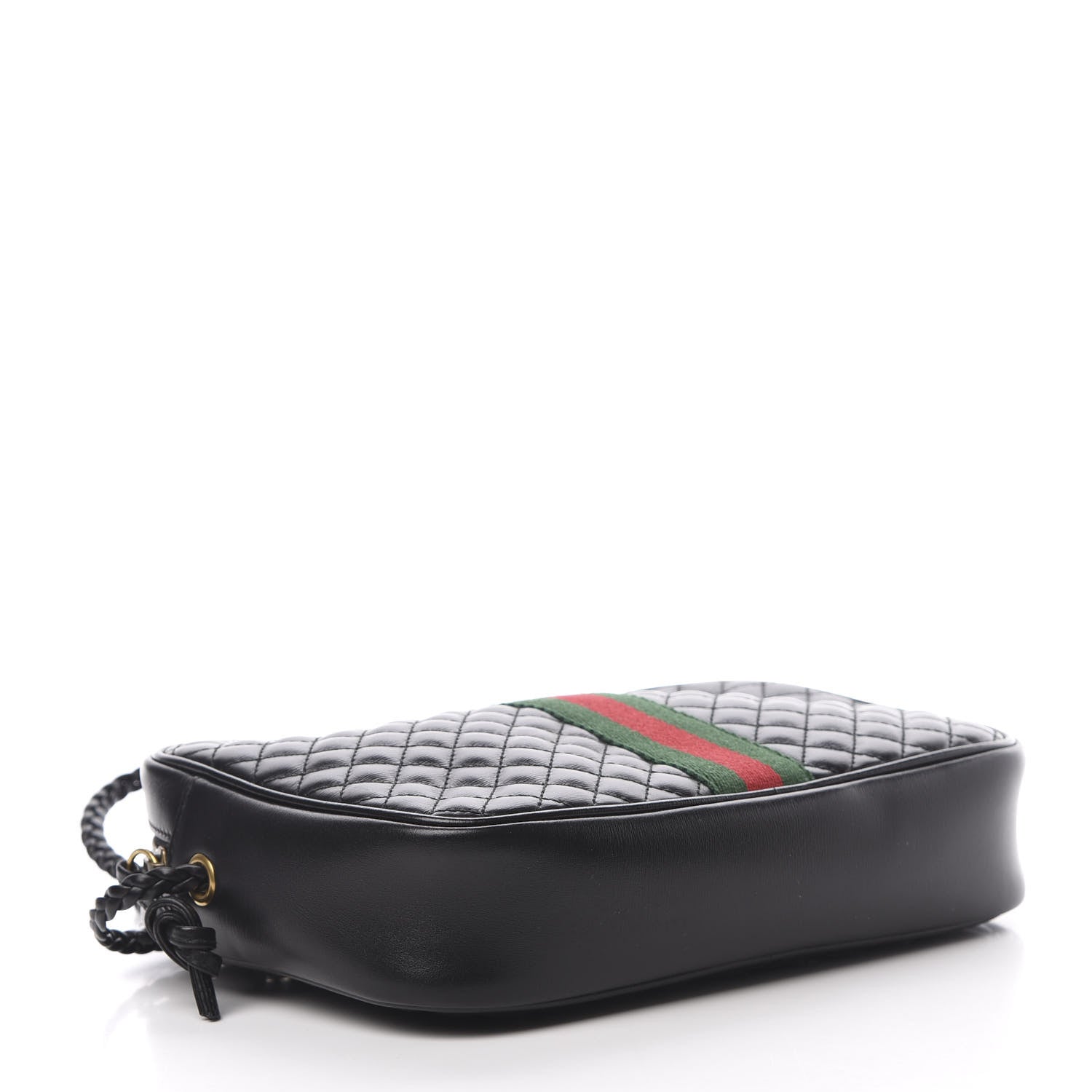 Gucci Calfskin Web Trapuntata Small GG Shoulder Bag Black 4 of 11