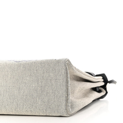 Hermes Vache Hunter Toile H Pegase Pop Herbag Zip Retourne 31 PM Bleu Indigo Ecru Black 11 of 11