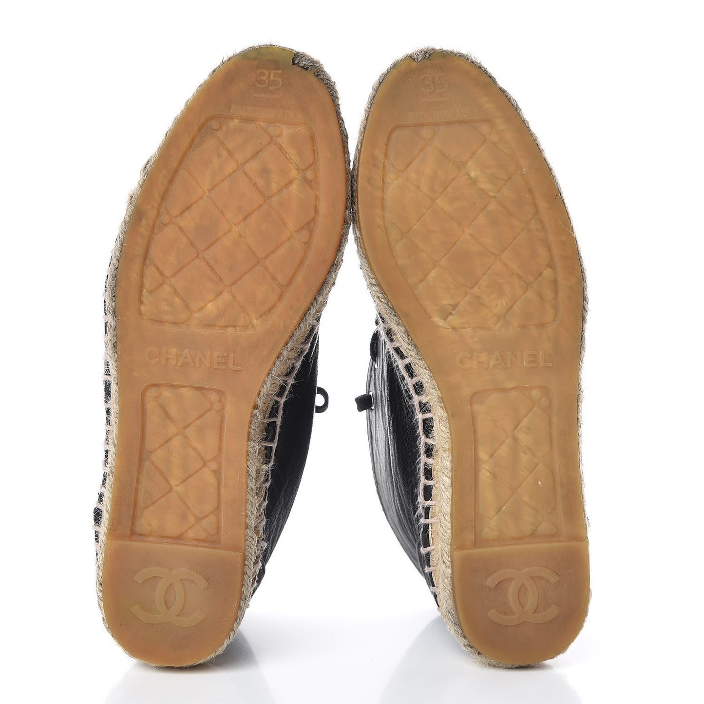 Lambskin Canvas Cap Toe Lace Up Espadrilles 35 Black