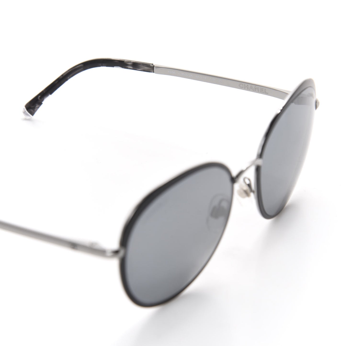 Round Spring Sunglasses 4206 Black Silver