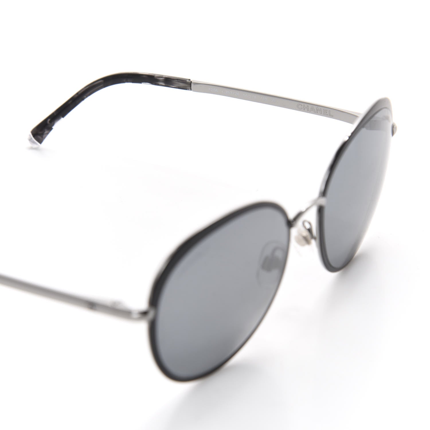 Chanel Round Spring Sunglasses 4206 Black Silver 6 of 8