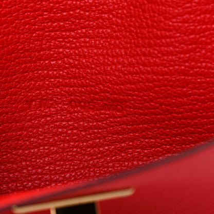 Hermes Chevre Mysore Kelly Pocket Compact Wallet Rouge de Coeur 7 of 7