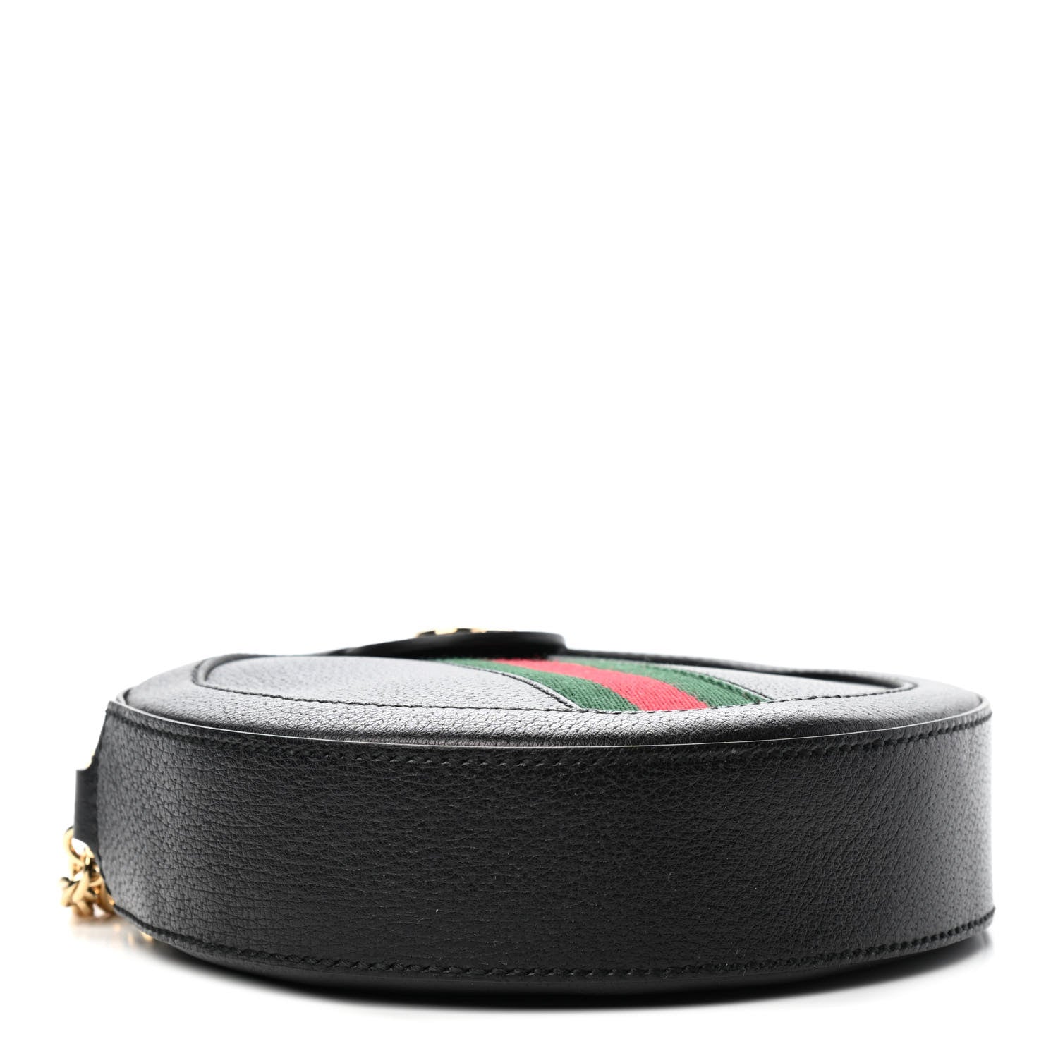 Gucci Grained Calfskin Web Mini Ophidia Round Shoulder Bag Black 3 of 4