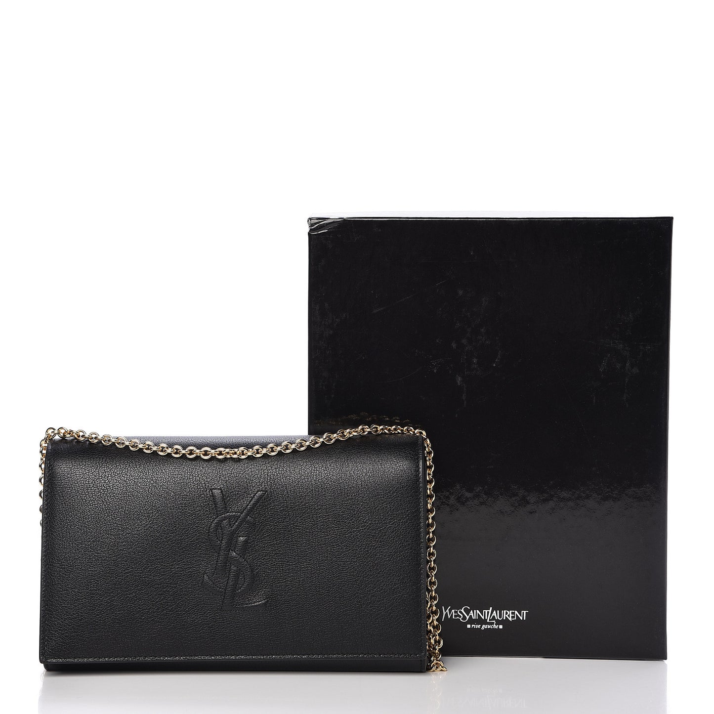 Calfskin Monogram Belle de Jour Chain Clutch Black
