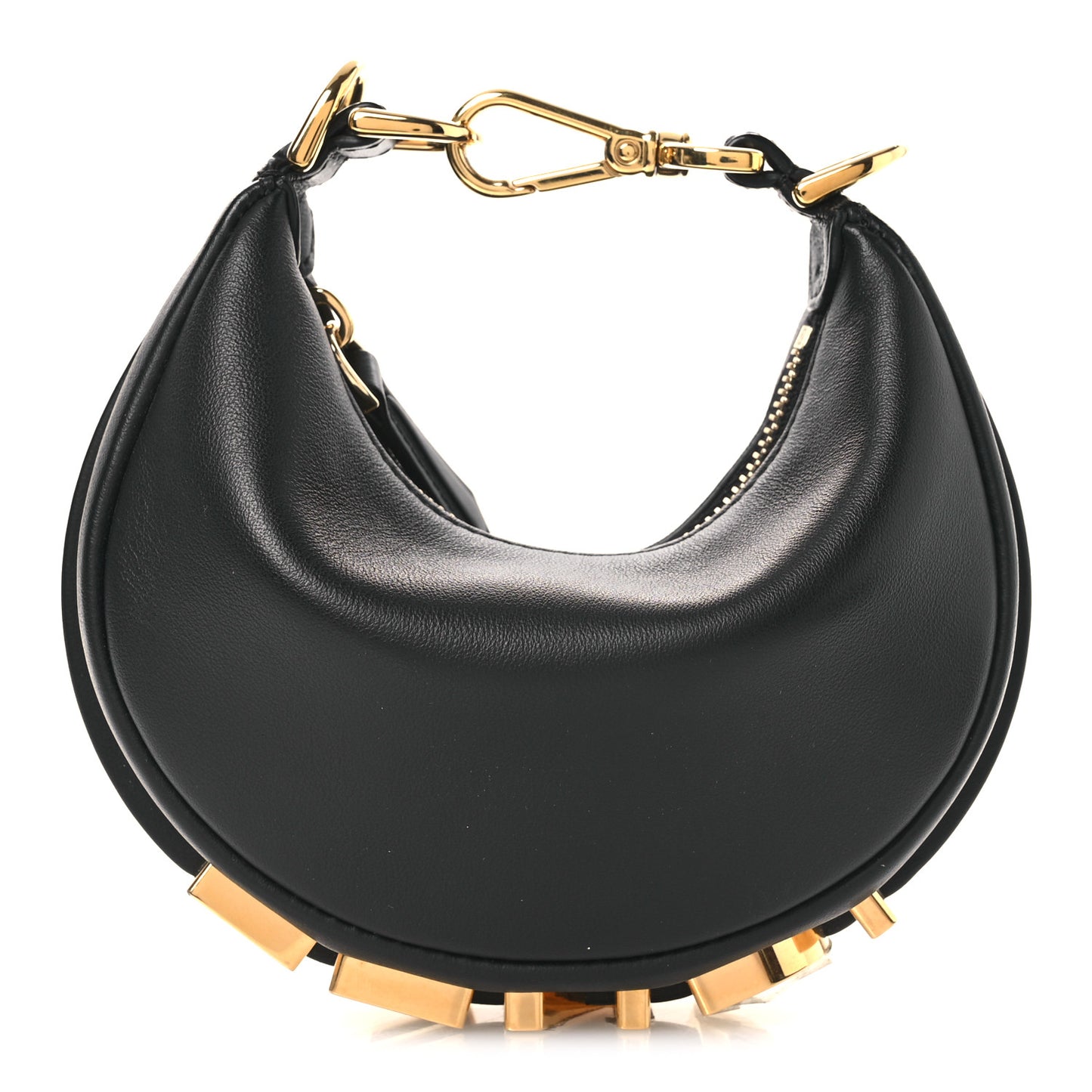 Vitello Grace Matte Nano Fendigraphy Hobo Charm Black