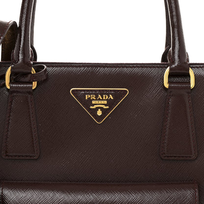 Prada Saffiano Vernice Galleria Front Pocket Tote Cherry 7 of 12