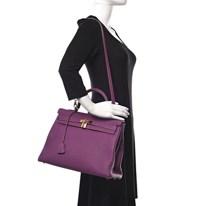 Hermes Togo Kelly Retourne 35 Anemone 2 of 35