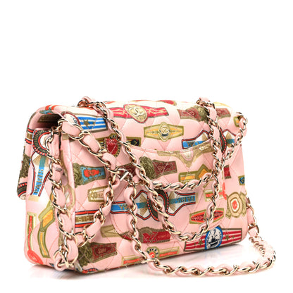 Chanel Satin Paris Cuba Cigare Print Mini Flap Pink 3 of 10