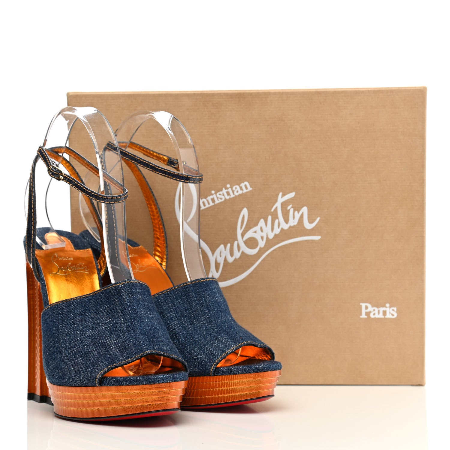 Christian Louboutin Denim Calfskin Mira Cokunata 120 Sandals 39 9 of 9