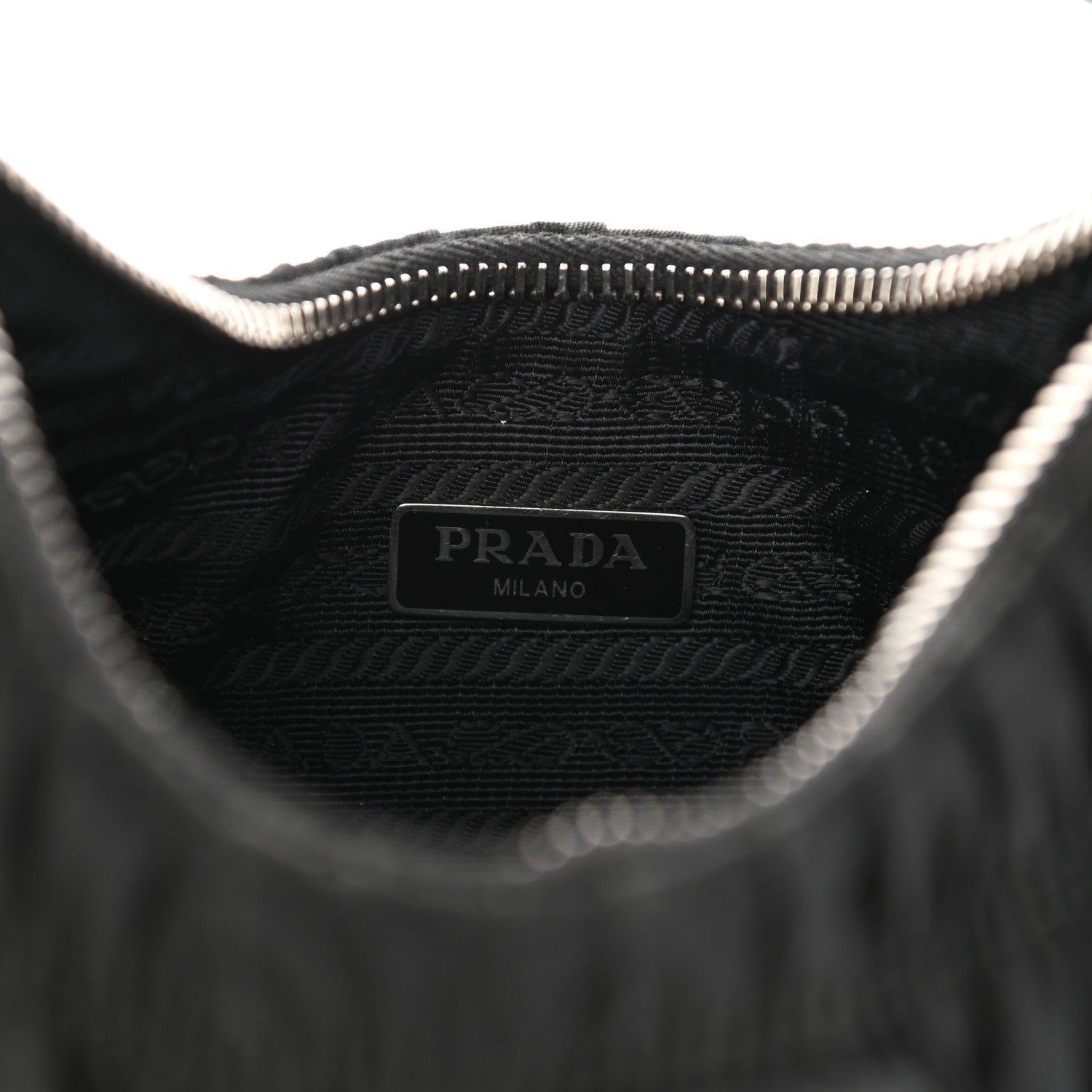 Prada Tessuto Nylon Gaufre Shoulder Bag Black 5 of 12