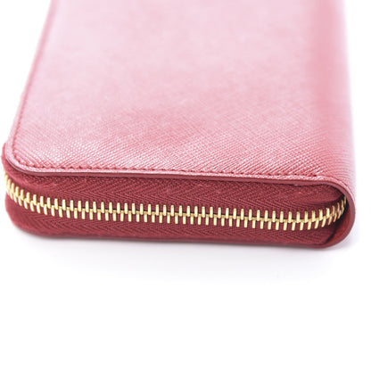 Prada Saffiano Shine Monochrome Zip Around Wallet Fuoco 8 of 8