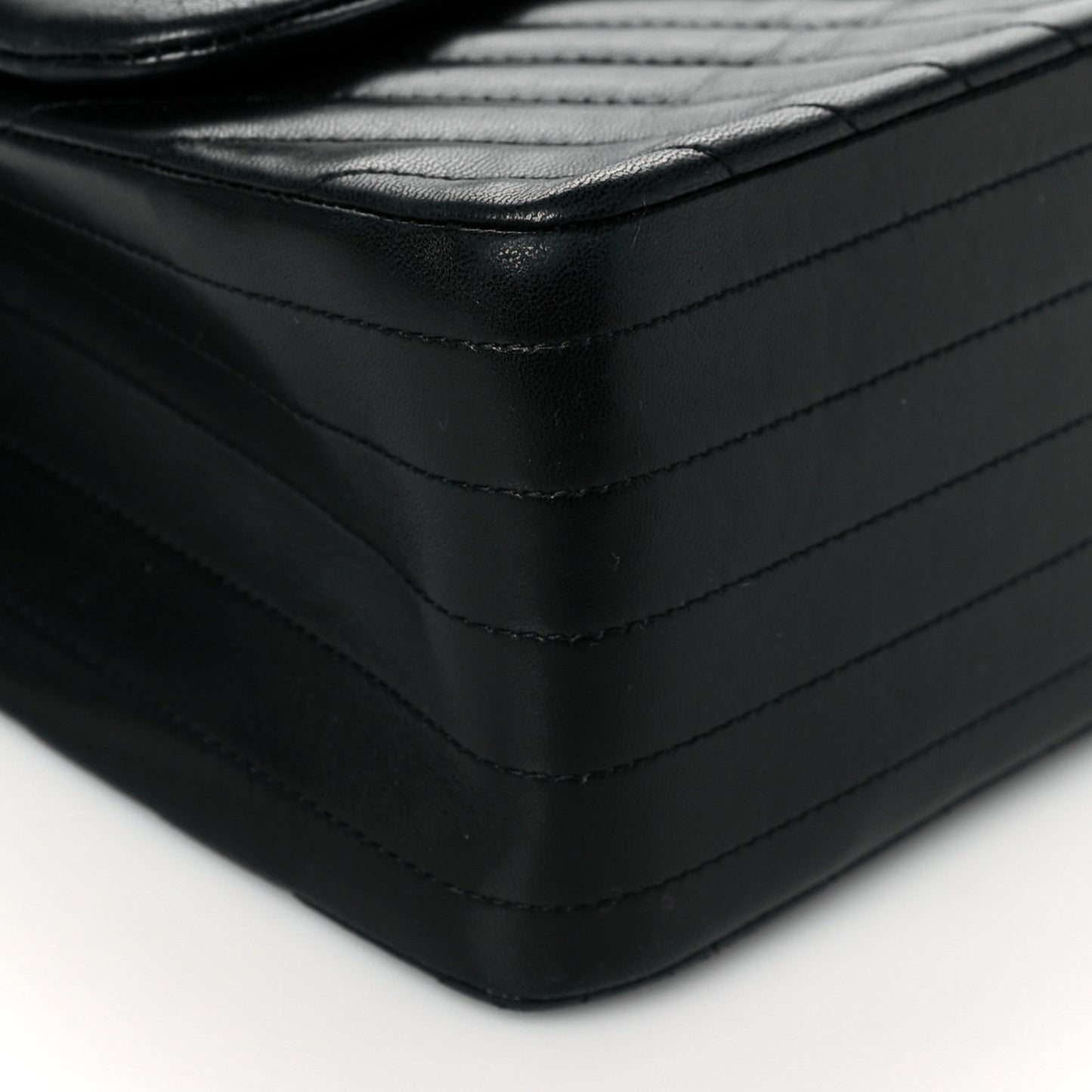 Lambskin Chevron Quilted Jumbo Double Flap So Black