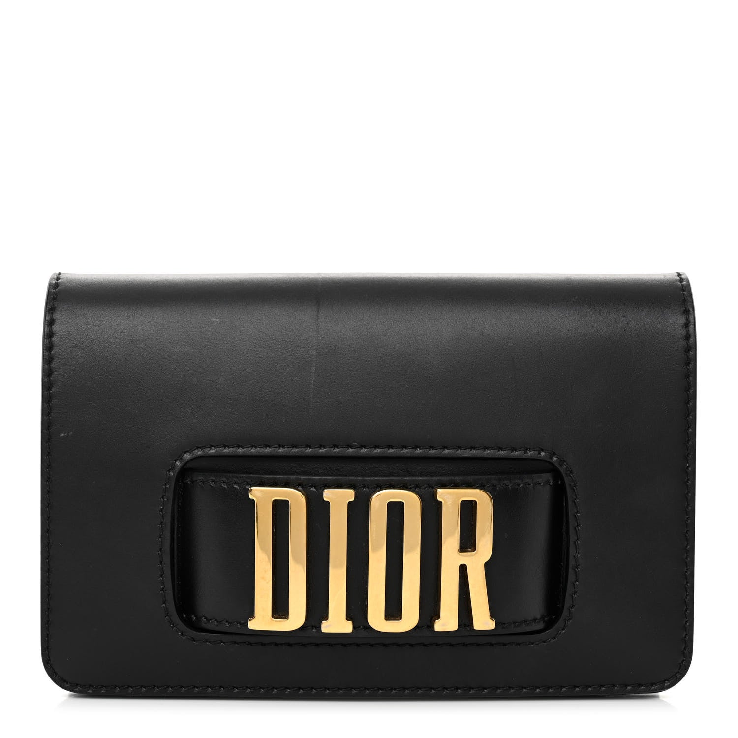 Christian Dior Smooth Calfskin Dio(r)evolution Flap Clutch Black 1 of 9