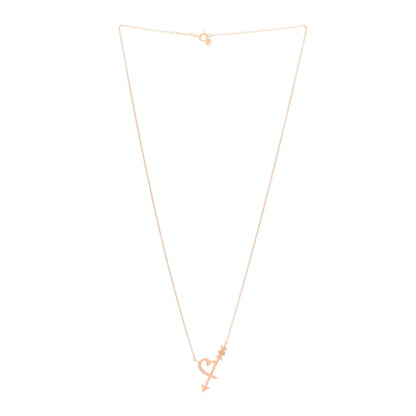 Tiffany 18K Rose Gold Paloma Picasso Heart and Arrow Pendant Necklace 3 of 7