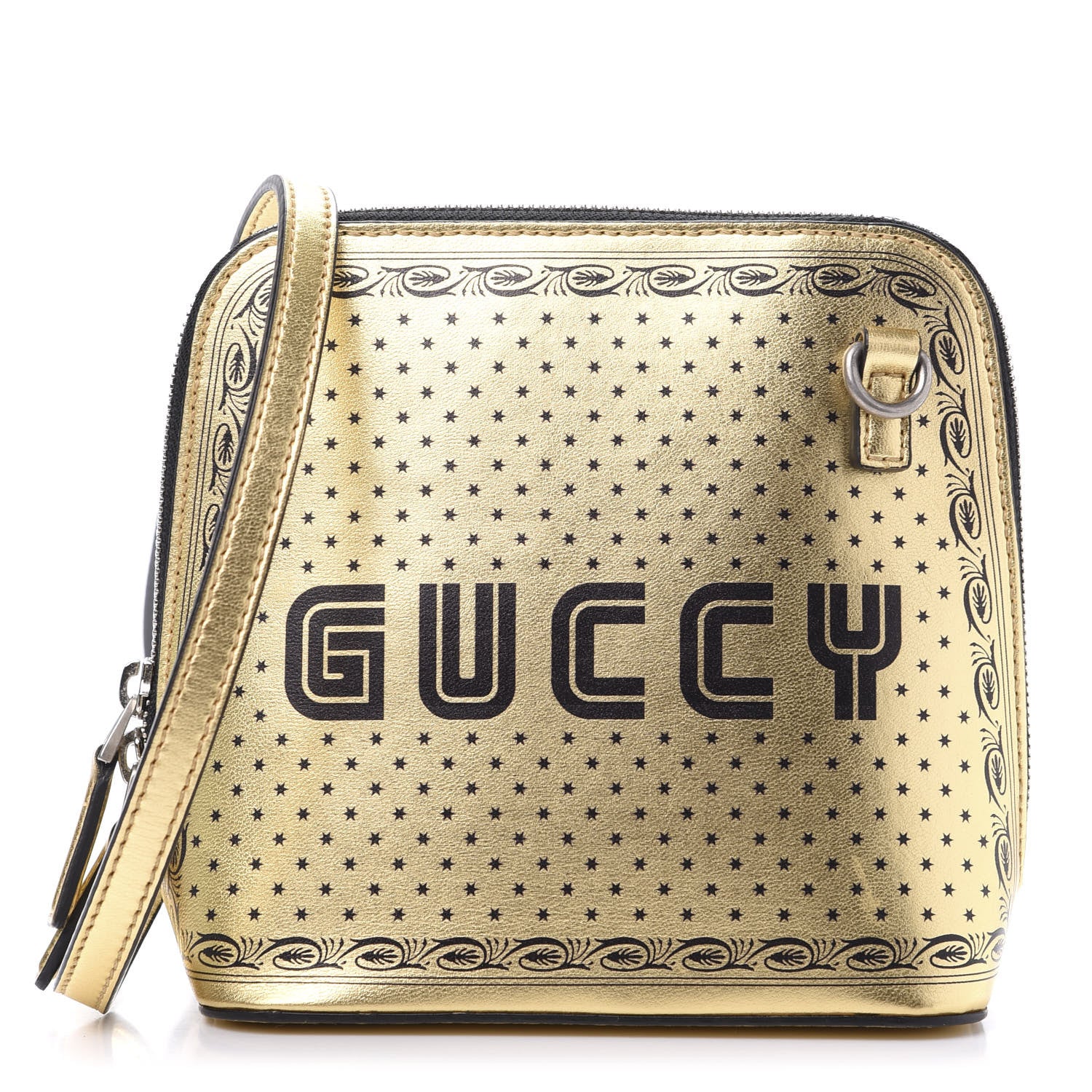Gucci X SEGA Calfskin GUCCY Stars Mini Dome Shoulder Bag Gold 1 of 11
