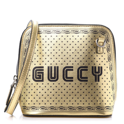 Gucci X SEGA Calfskin GUCCY Stars Mini Dome Shoulder Bag Gold 1 of 11
