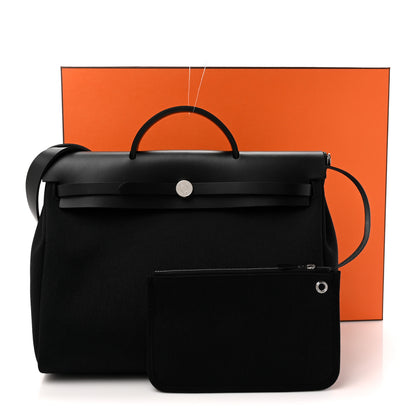 Hermes Military Toile Vache Hunter Herbag Messenger 39 Black 12 of 12