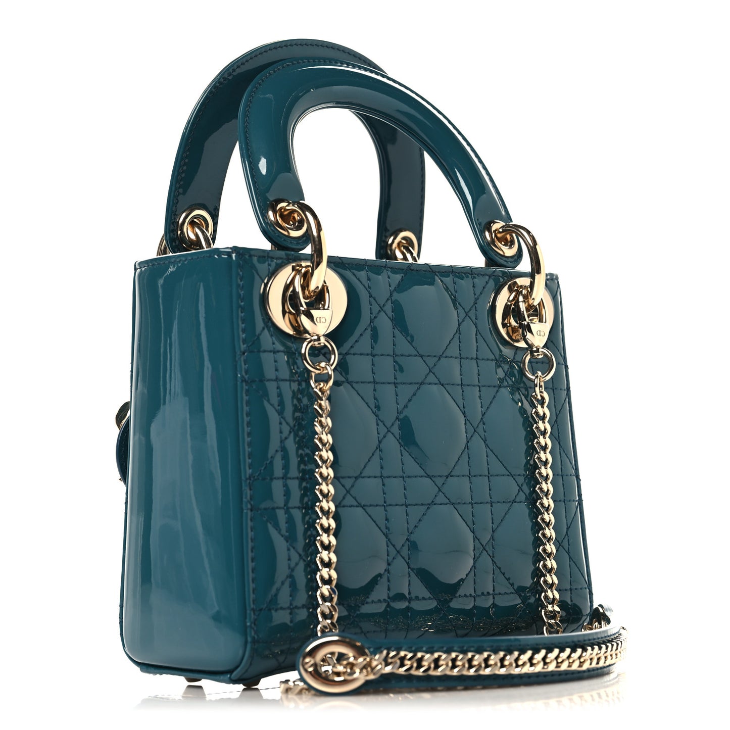 Patent Cannage Mini Lady Dor Blue