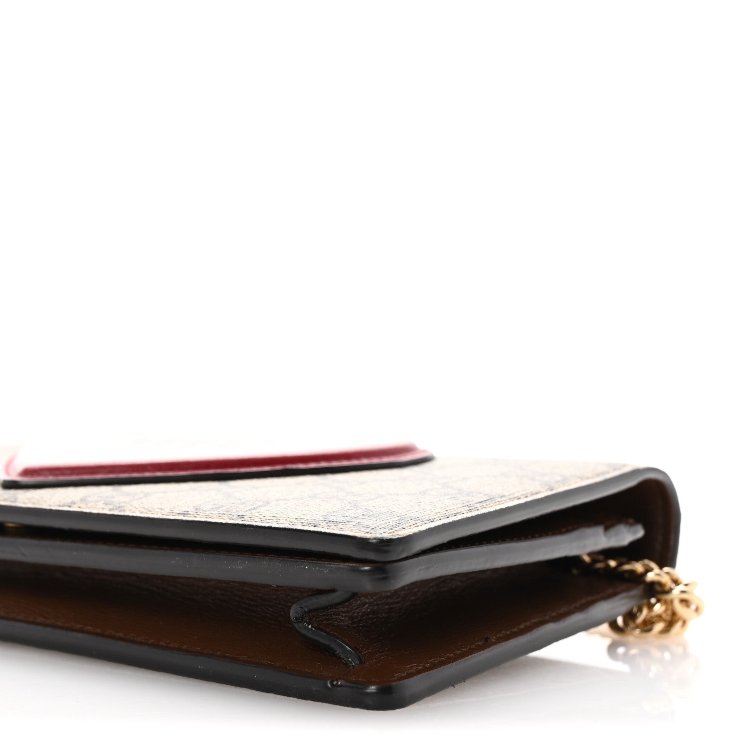 Gucci GG Supreme Monogram Script Logo Heart Wallet on Chain Beige Brown 10 of 10