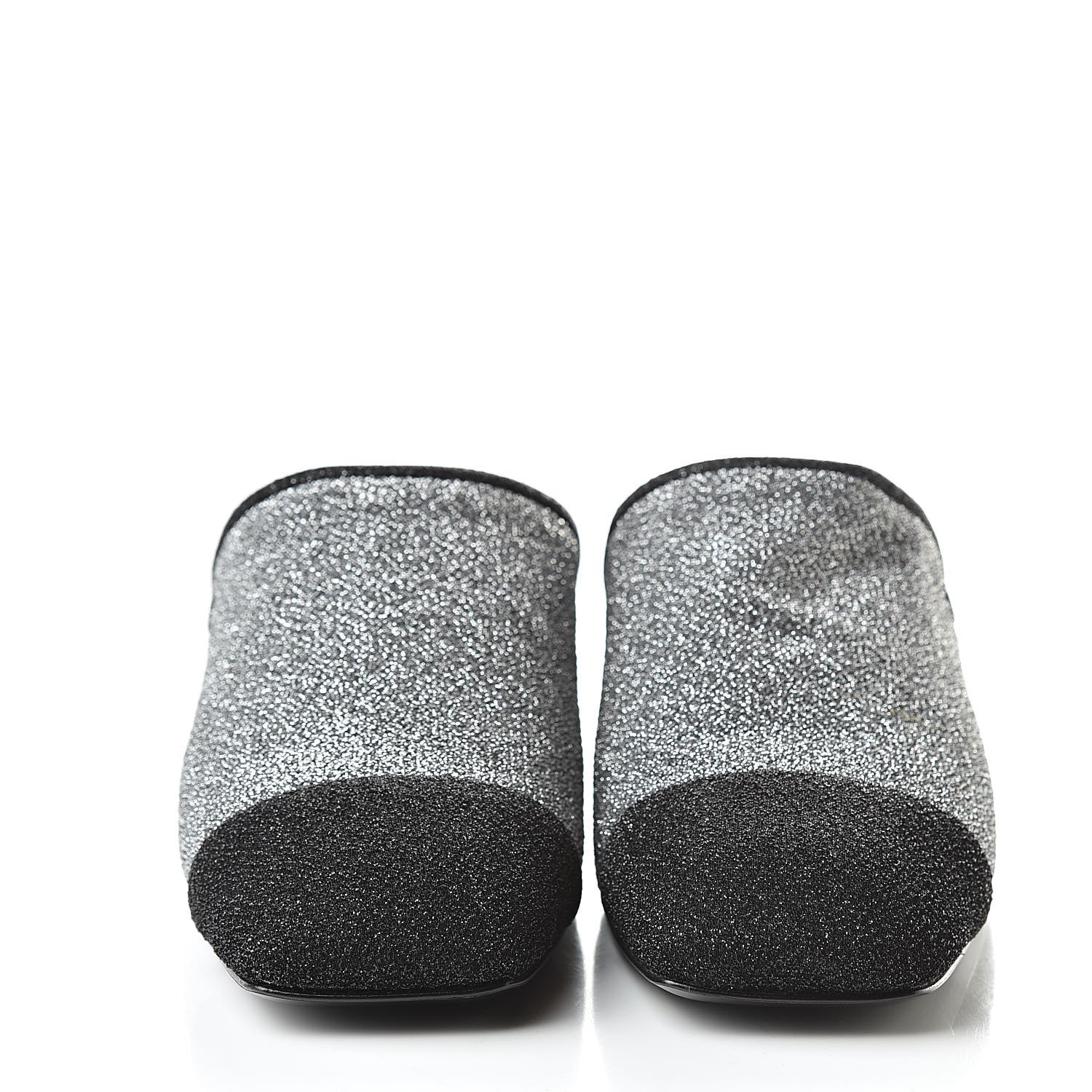 Chanel Fantasy Fabric Mules 38.5 Dark Silver Black 2 of 9